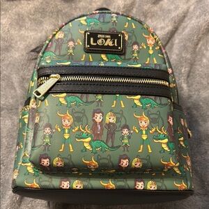 Loungefly Green Loki Variants Backpack Mini Bag